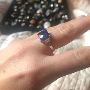 Created blue & white sapphire ring 10k gold 😍